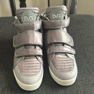 D&G Men's Gray High-Top Sneakers